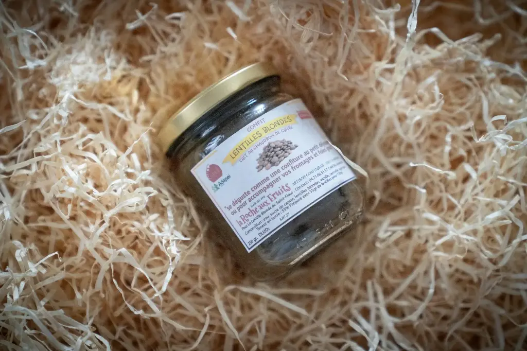Confit de lentilles blondes, pot de 250g